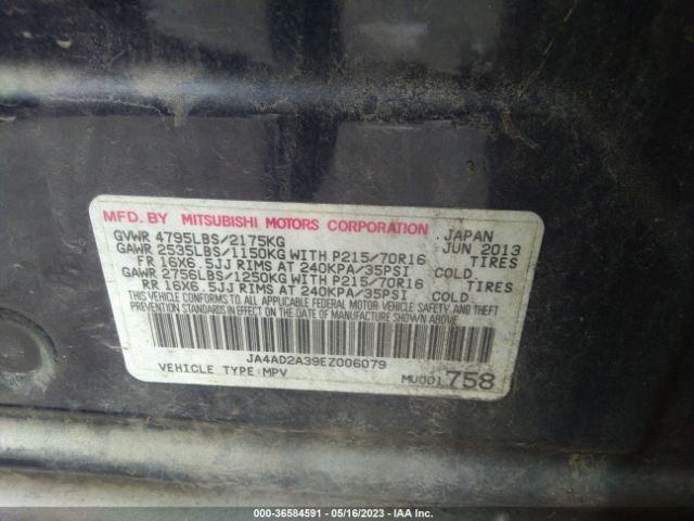 JA4AD2A39EZ006079 Mitsubishi Outlander Es