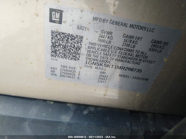 Chevrolet Tahoe Premier 2021 1GNSKSKT1MR298735 Image 10