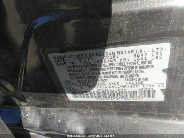 3N1AB7AP6FY316927 Nissan SENTRA SL