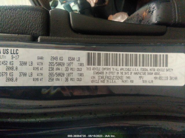 1C4RJFAG2JC152431 Jeep Grand Cherokee Altitude