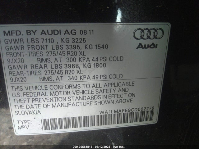 2012 AUDI Q7 WA1LMAFE9CD002279 Photo 8