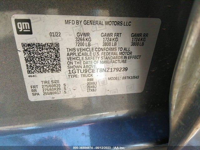 GMC Sierra 1500 Limited Elevation 2022 1GTU9CET8NZ179239 Image 9