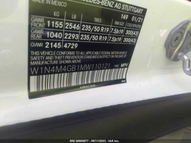 W1N4M4GB1MW110121 Mercedes-Benz Glb Glb 250