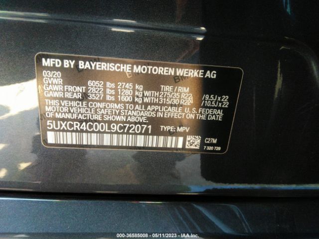 5UXCR4C00L9C72071 BMW X5 Sdrive40i