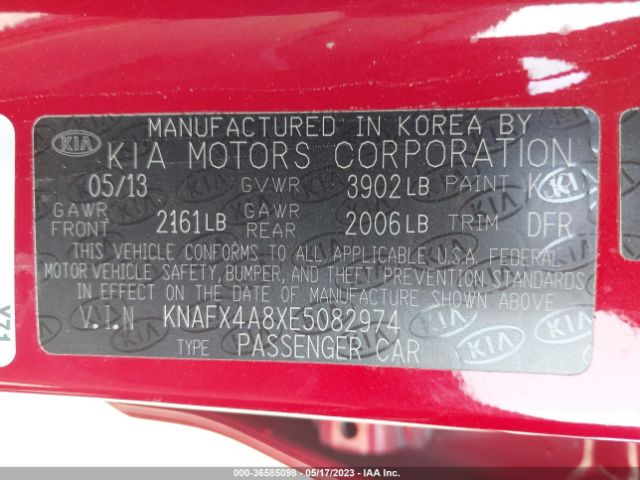 KNAFX4A8XE5082974 KIA FORTE EX