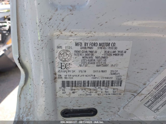 1FTFW1EF2FFA35754 Ford F-150 Xlt W