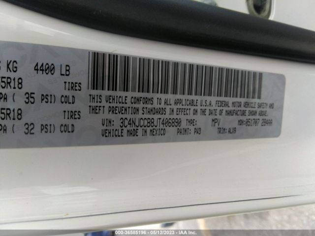 3C4NJCCB8JT406890 Jeep Compass Limited