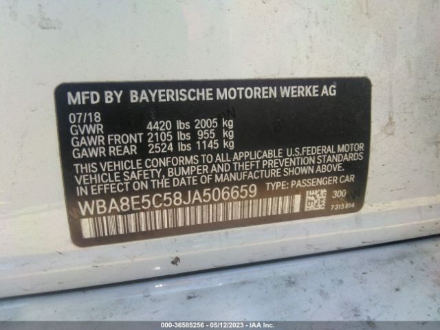 WBA8E5C58JA506659 BMW 3 Series 328d