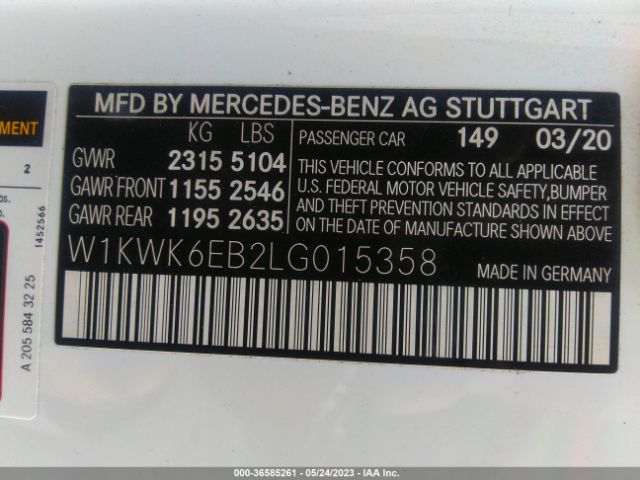 W1KWK6EB2LG015358 Mercedes-Benz C-class Amg C 43