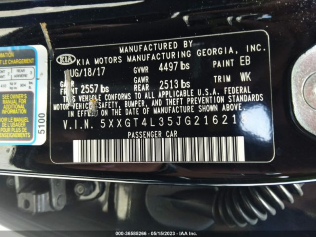 5XXGT4L35JG216218 KIA Optima Lx
