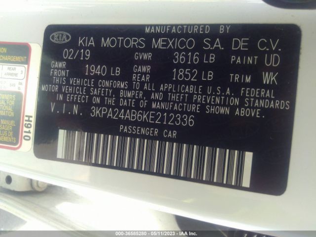 3KPA24AB6KE212336 KIA RIO LX