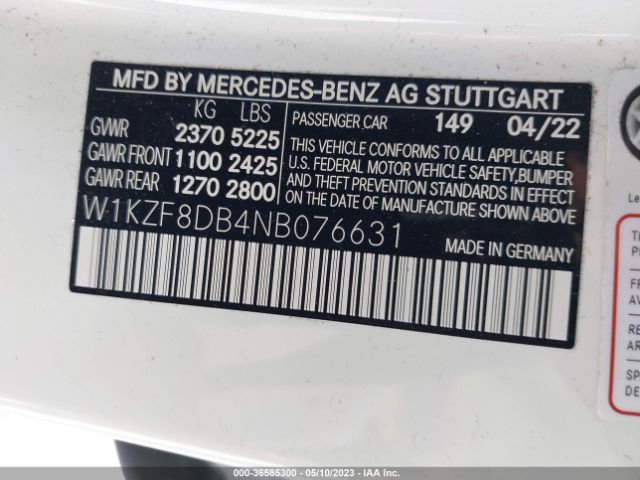 W1KZF8DB4NB076631 Mercedes-Benz E-class E 350