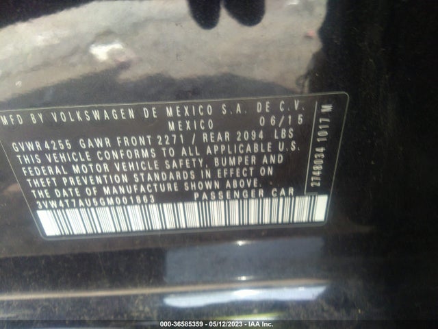 3VW4T7AU5GM001863 Volkswagen GOLF GTI S
