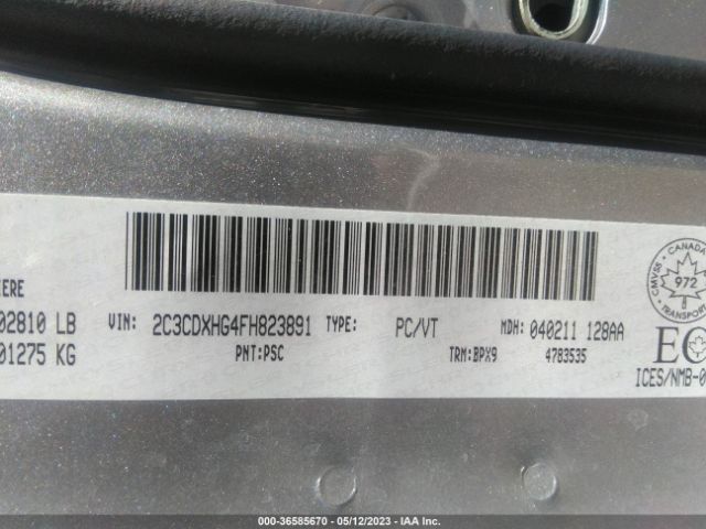 2C3CDXHG4FH823891 Dodge Charger Sxt