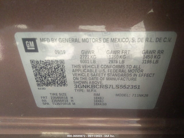 Chevrolet Blazer Lt 2020 3GNKBCRS7LS552351 Image 9