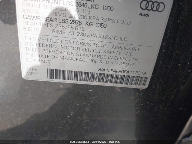 Audi Q5 Premium Plus 2015 WA1LFAFP0FA113319 Image 10