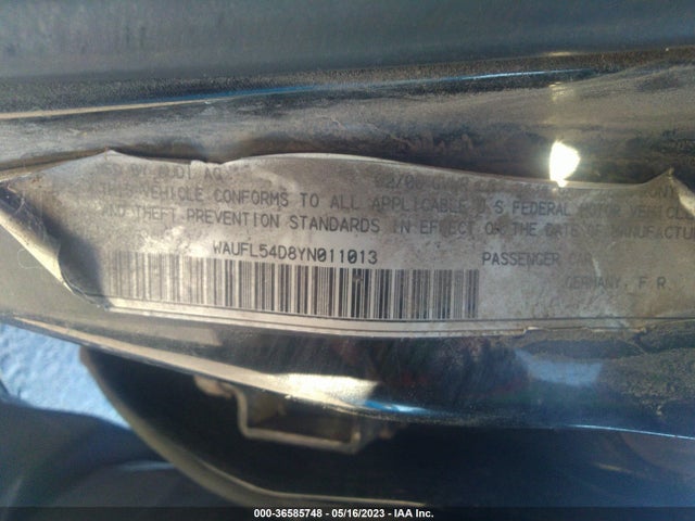 2000 AUDI A8 VIN: WAUFL54D8YN011013