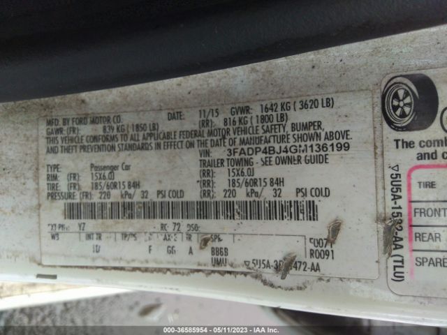 3FADP4BJ4GM136199 Ford FIESTA SE