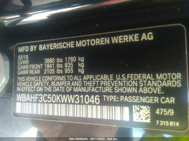 2019 BMW Z4, VIN: WBAHF3C50KWW31046