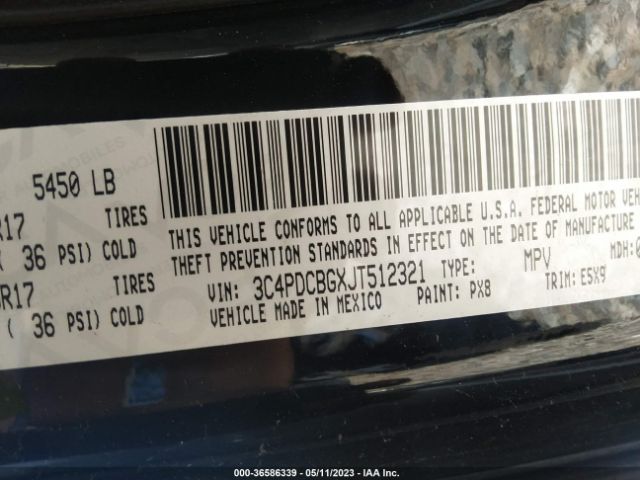 3C4PDCBGXJT512321 Dodge Journey Sxt