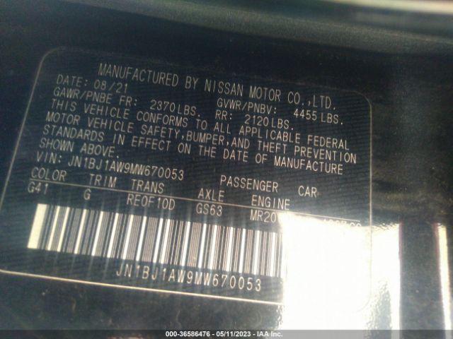 JN1BJ1AW9MW670053 Nissan Rogue Sport S