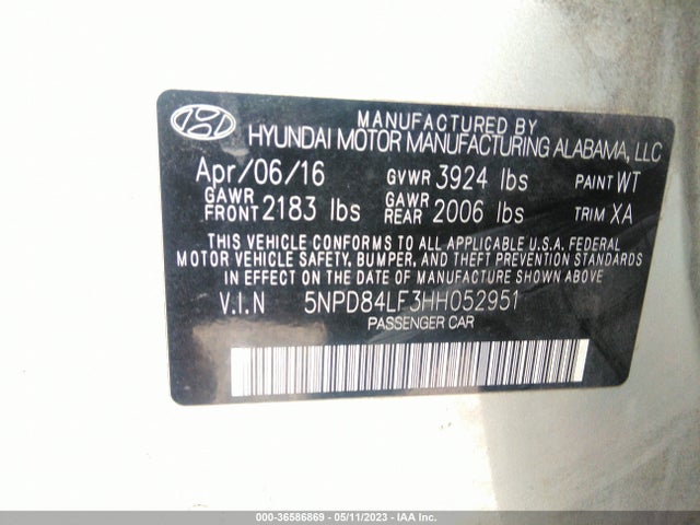 Hyundai ELANTRA SE 2017 5NPD84LF3HH052951 Image 9