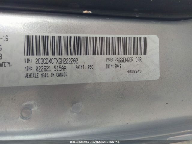 2C3CDXCTXGH222202 Dodge CHARGER R/T