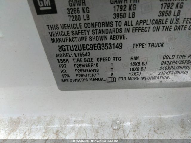 3GTU2UEC9EG353149 GMC Sierra 1500 Sle