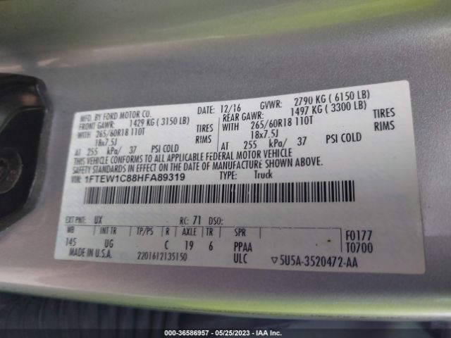 1FTEW1C88HFA89319 Ford F-150 Xl/xlt