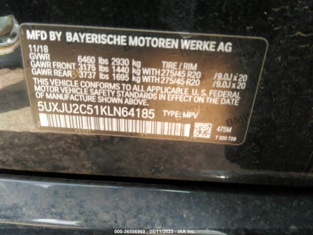 5UXJU2C51KLN64185 BMW X5 Xdrive50i