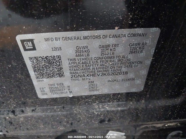 Chevrolet EQUINOX LS 2019 2GNAXHEV2K6202018 Image 9