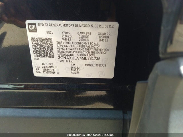 Chevrolet EQUINOX LT 2021 3GNAXUEV4ML381735 Image 9