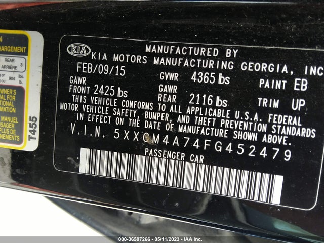 KIA Optima Lx 2015 5XXGM4A74FG452479 Image 9