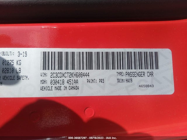 Dodge CHARGER R/T 2019 2C3CDXCT2KH608444 Image 9