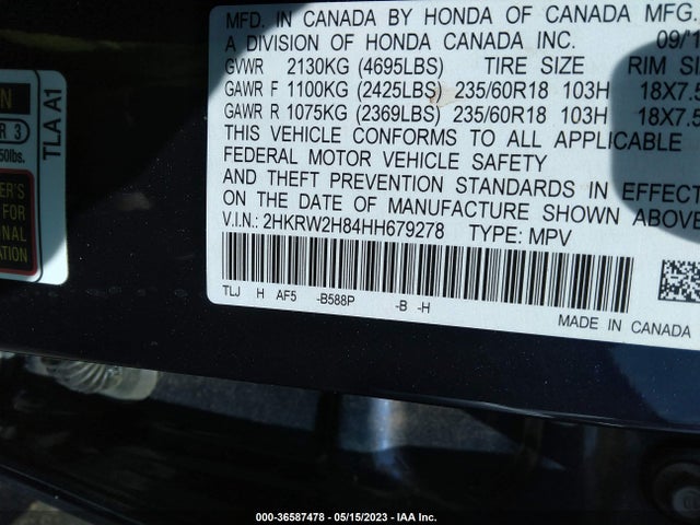 Honda Cr-v Ex-l 2017 2HKRW2H84HH679278 Image 9