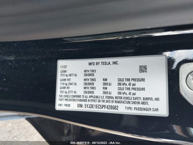 Tesla Model 3 Performance 2023 5YJ3E1EC5PF428682 Image 9