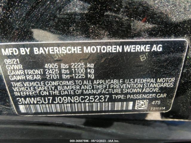 3MW5U7J09N8C25237 BMW 3 Series M340i