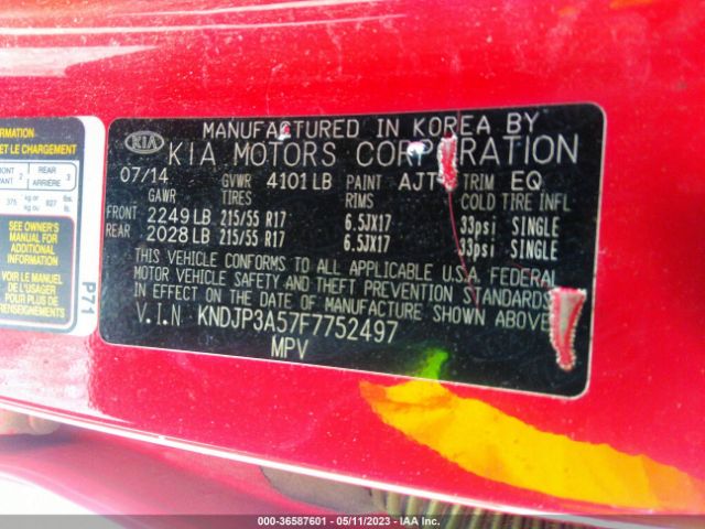 KNDJP3A57F7752497 KIA SOUL +