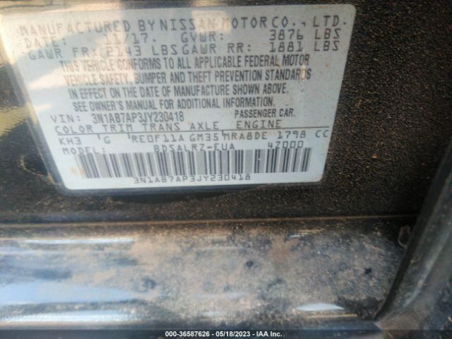 Nissan SENTRA SR 2018 3N1AB7AP3JY230418 Image 11