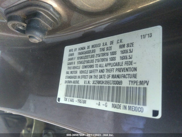 Honda CR-V LX 2014 3CZRM3H39EG703069 Image 9