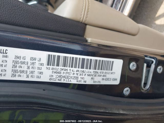 1C4RDHAG3EC412599 Dodge Durango Sxt