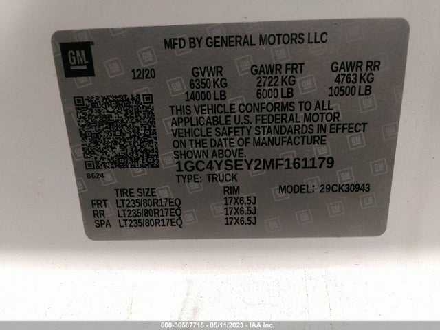 2021 Chevrolet Silverado 3500, VIN: 1GC4YSEY2MF161179