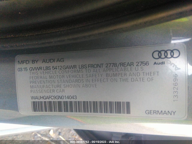 WAUHGAFC9GN014043 Audi A6 3.0t Prestige