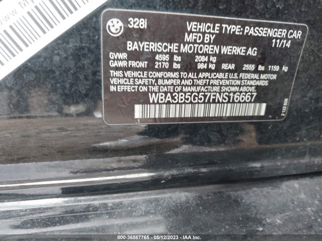 BMW 328i Xdrive 2015 WBA3B5G57FNS16667 Image 9