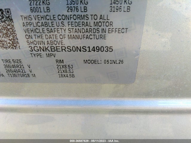 Chevrolet BLAZER RS 2022 3GNKBERS0NS149035 Image 9
