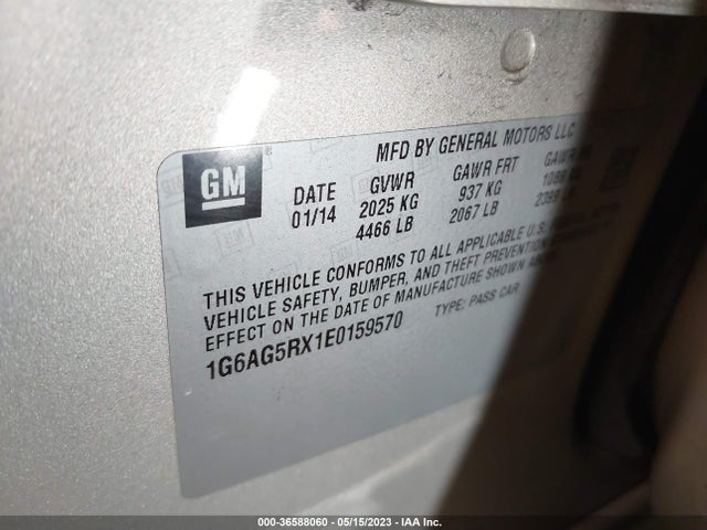 1G6AG5RX1E0159570 Cadillac Ats Standard Awd