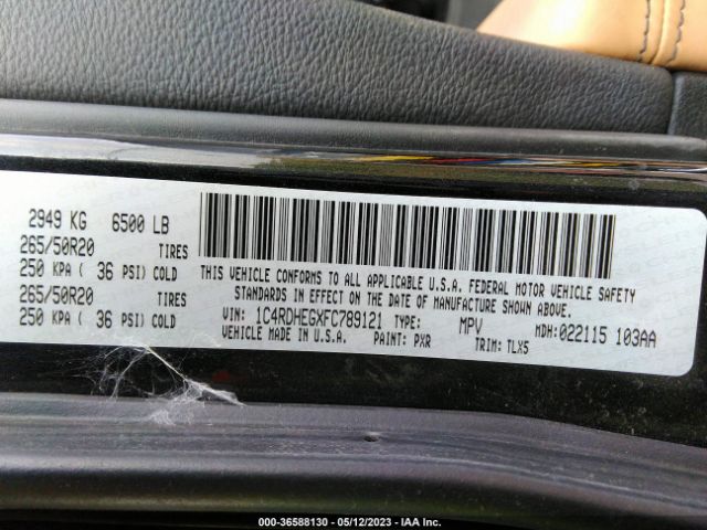1C4RDHEGXFC789121 Dodge Durango Citadel