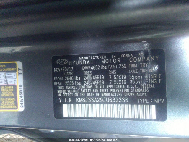 Hyundai Tucson Value 2018 KM8J33A29JU632336 Image 9