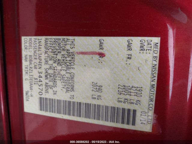 1N4AL3AP4EN344570 Nissan Altima 2.5 S