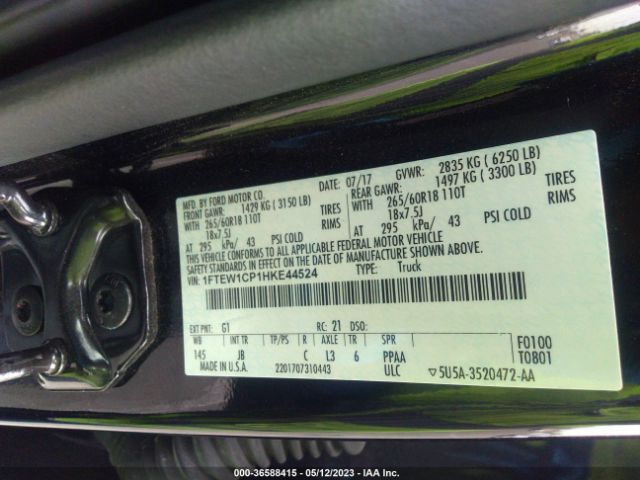 1FTEW1CP1HKE44524 Ford F-150 Xl/xlt/lariat